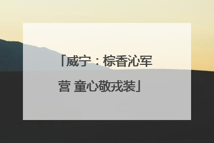 威宁：棕香沁军营 童心敬戎装