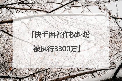 快手因著作权纠纷被执行3300万