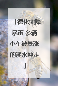 德化突降暴雨 多辆小车被暴涨的溪水冲走