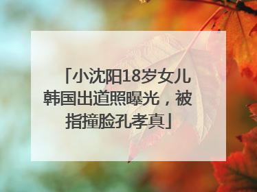 小沈阳18岁女儿韩国出道照曝光，被指撞脸孔孝真