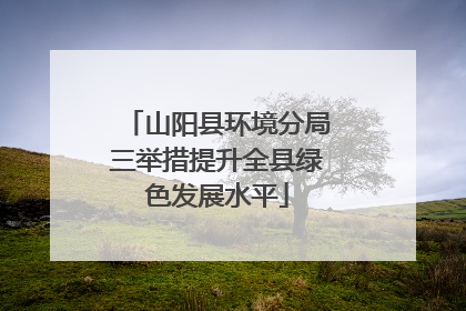 山阳县环境分局三举措提升全县绿色发展水平