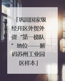 巩固国家级经开区外贸外资“第一梯队”地位——解码苏州工业园区样本