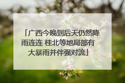 广西今晚到后天仍然降雨连连 桂北等地局部有大暴雨并伴强对流