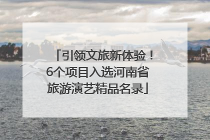 引领文旅新体验！6个项目入选河南省旅游演艺精品名录
