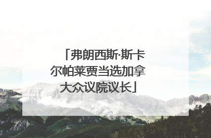 弗朗西斯·斯卡尔帕莱贾当选加拿大众议院议长