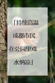 持续高温 成都市民在公园里戏水纳凉