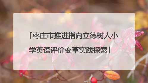 枣庄市推进指向立德树人小学英语评价变革实践探索