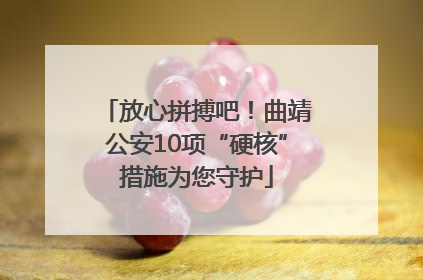 放心拼搏吧！曲靖公安10项“硬核”措施为您守护