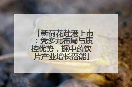 新荷花赴港上市：凭多元布局与质控优势，掘中药饮片产业增长潜能