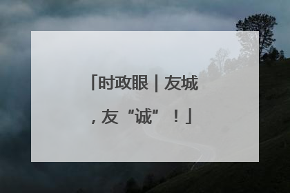 时政眼｜友城，友“诚”！
