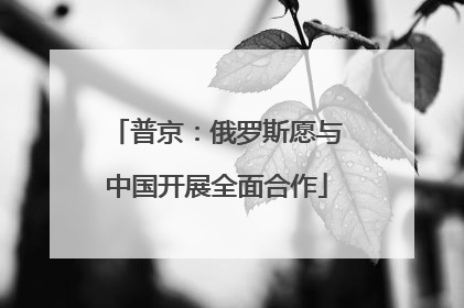 普京：俄罗斯愿与中国开展全面合作