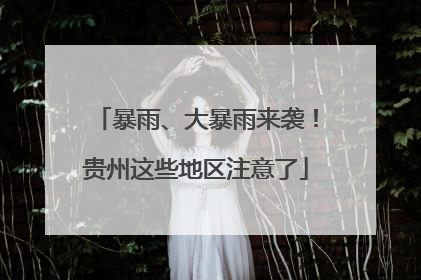 暴雨、大暴雨来袭！贵州这些地区注意了