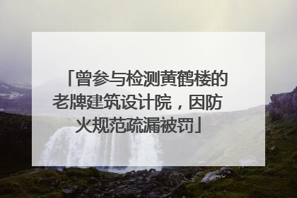 曾参与检测黄鹤楼的老牌建筑设计院，因防火规范疏漏被罚