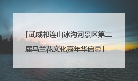 武威祁连山冰沟河景区第二届马兰花文化嘉年华启幕