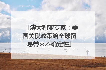 澳大利亚专家：美国关税政策给全球贸易带来不确定性