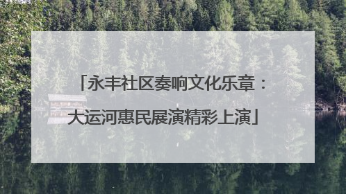 永丰社区奏响文化乐章：大运河惠民展演精彩上演