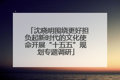 沈晓明围绕更好担负起新时代的文化使命开展“十五五”规划专题调研