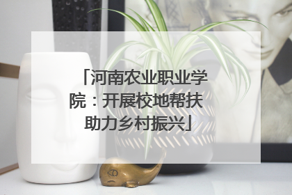 河南农业职业学院：开展校地帮扶 助力乡村振兴