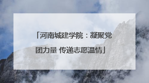 河南城建学院：凝聚党团力量 传递志愿温情