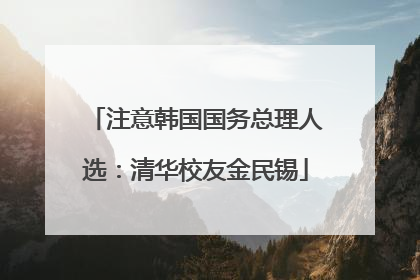 注意韩国国务总理人选：清华校友金民锡