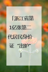 浙江省第1亿张第二代居民身份证“出炉”