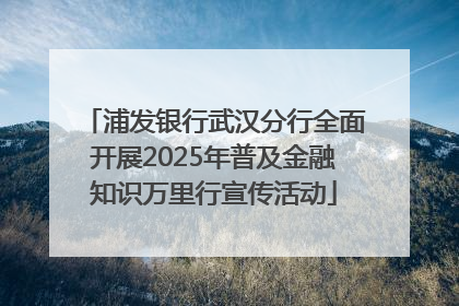 浦发银行武汉分行全面开展2025年普及金融知识万里行宣传活动