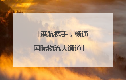 港航携手，畅通国际物流大通道