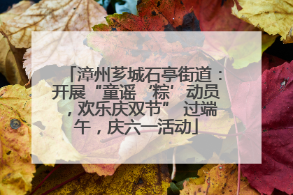 漳州芗城石亭街道：开展“童谣‘粽’动员，欢乐庆双节” 过端午，庆六一活动