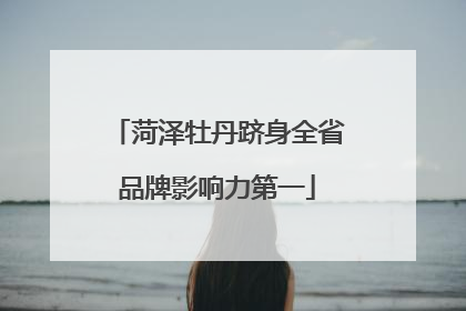 菏泽牡丹跻身全省品牌影响力第一