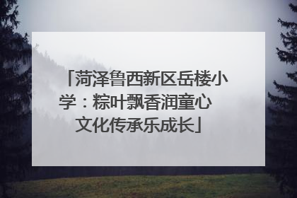 菏泽鲁西新区岳楼小学：粽叶飘香润童心 文化传承乐成长