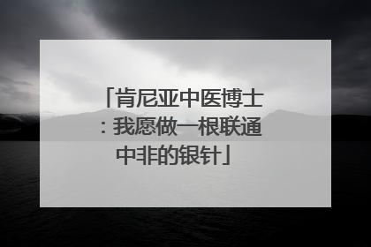 肯尼亚中医博士：我愿做一根联通中非的银针