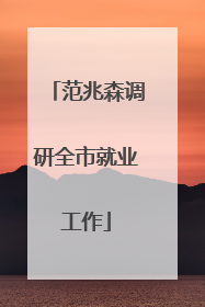 范兆森调研全市就业工作