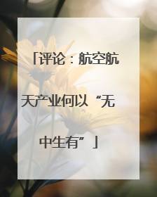 评论：航空航天产业何以“无中生有”