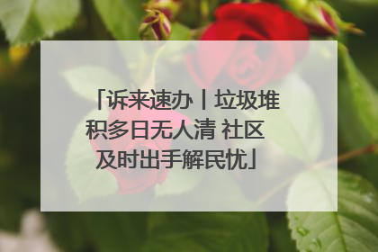诉来速办丨垃圾堆积多日无人清 社区及时出手解民忧