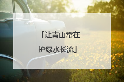让青山常在 护绿水长流