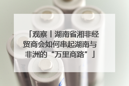 观察丨湖南省湘非经贸商会如何串起湖南与非洲的“万里商路”