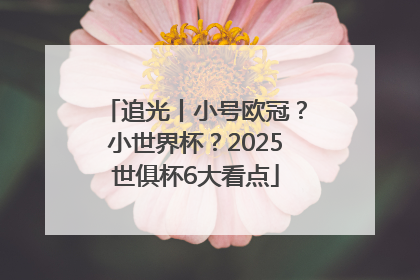 追光丨小号欧冠？小世界杯？2025世俱杯6大看点