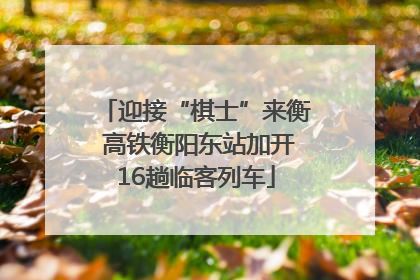 迎接“棋士”来衡 高铁衡阳东站加开16趟临客列车