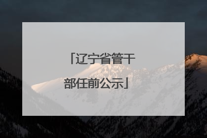 辽宁省管干部任前公示