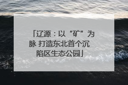 辽源：以“矿”为脉 打造东北首个沉陷区生态公园