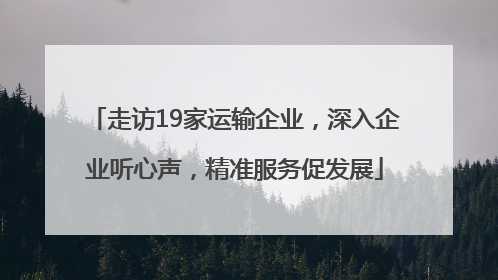 走访19家运输企业，深入企业听心声，精准服务促发展