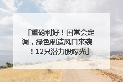 重磅利好！国常会定调，绿色制造风口来袭！12只潜力股曝光