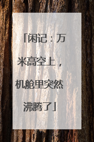 闲记：万米高空上，机舱里突然沸腾了