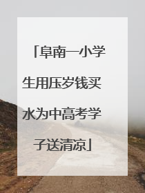 阜南一小学生用压岁钱买水为中高考学子送清凉