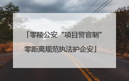零陵公安“项目警官制”零距离规范执法护企安