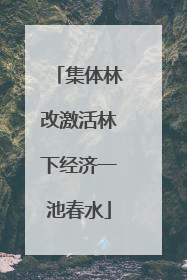集体林改激活林下经济一池春水