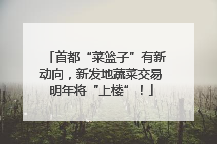 首都“菜篮子”有新动向，新发地蔬菜交易明年将“上楼”！