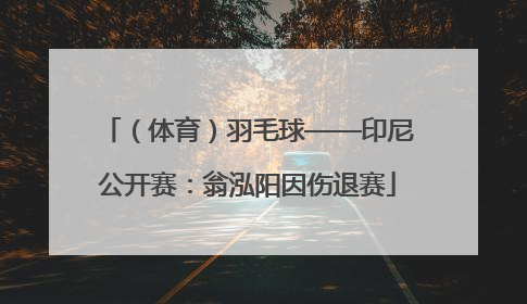 （体育）羽毛球——印尼公开赛：翁泓阳因伤退赛