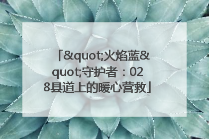 "火焰蓝"守护者：028县道上的暖心营救
