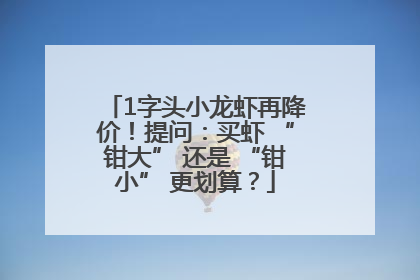 1字头小龙虾再降价！提问：买虾 “钳大” 还是 “钳小” 更划算？